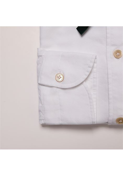 【新品タグ付き】LUCIANO/BORRELLI NAPOLI コットンツイル無地セミワイドカラーシャツ／LUCIANO（PS30051